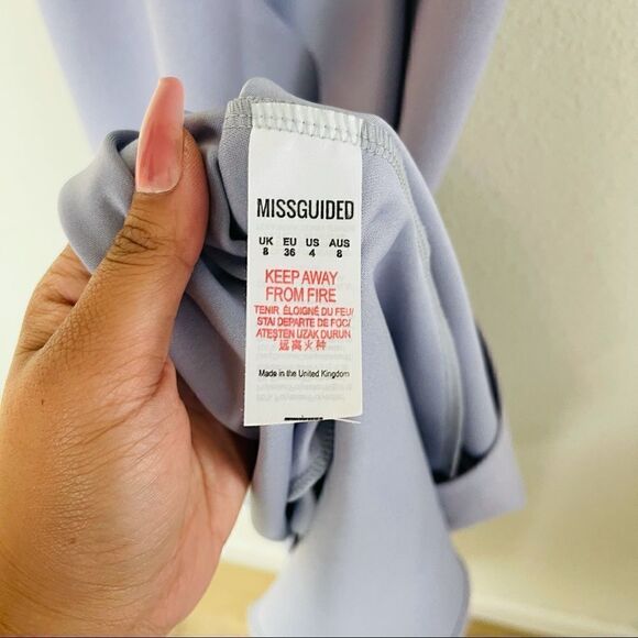 NWOT Missguided Blue Ruffle Maxi Dress 4 - Picture 7 of 7